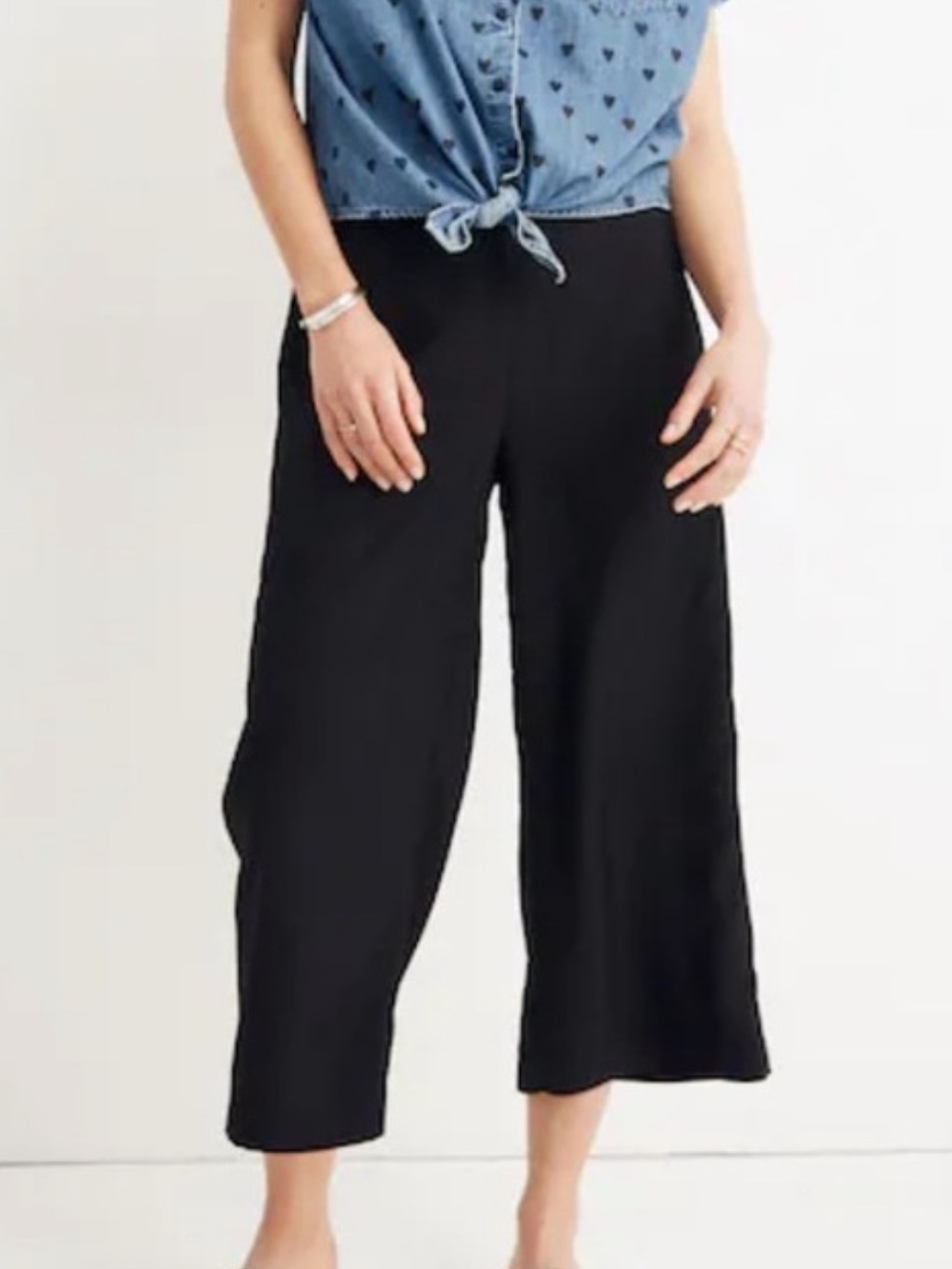 Madewell Huston Pull On High Rise Crop Pants black size medium